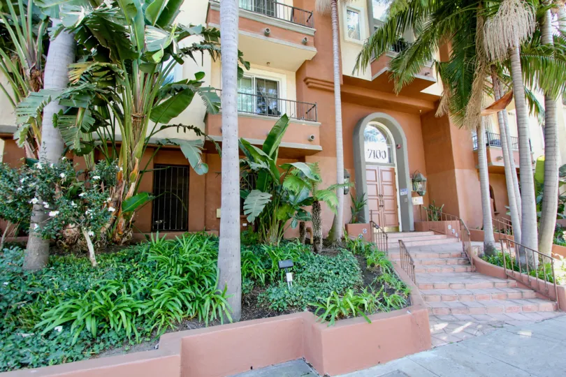 The sidewalk in front of the Capri Villas