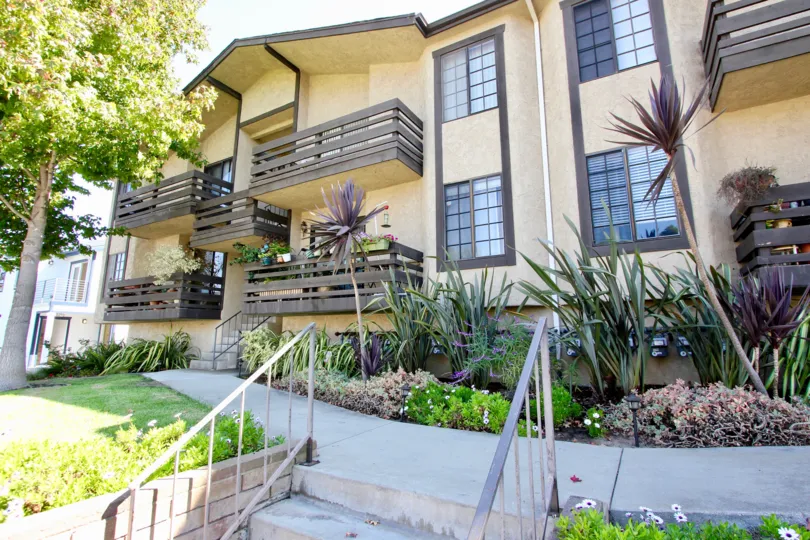 The stairs leading up to Westport Gardens in Westchester, California