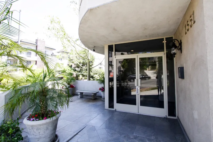 The doors to 1551 Manning in Westwood