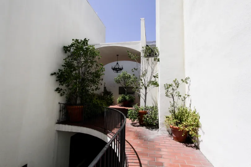 The decorated archway seen at 1745 Selby in Westwood