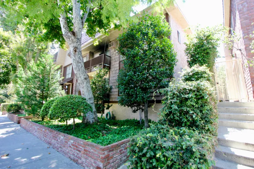 The front yard of a private residence in Westwood.