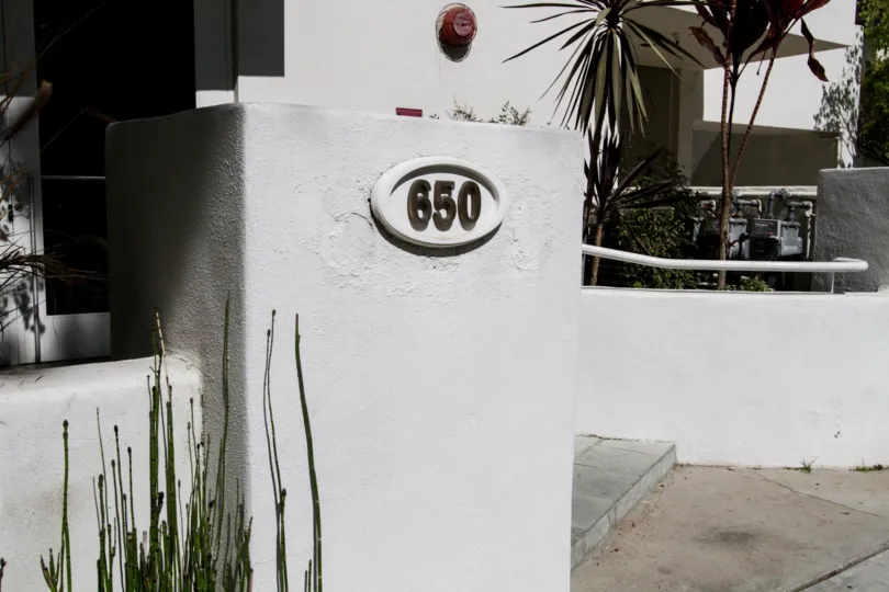 The address number at 650 Kelton in Westwood