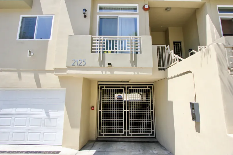 Front view of home in Westwood, California. Modern feel with clean paint.