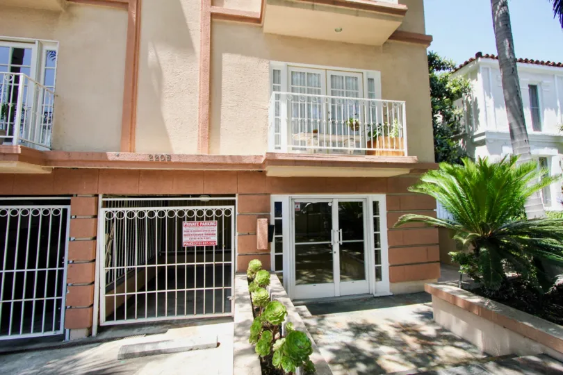 front view of a Bentley Palace, Westwood Apartment California