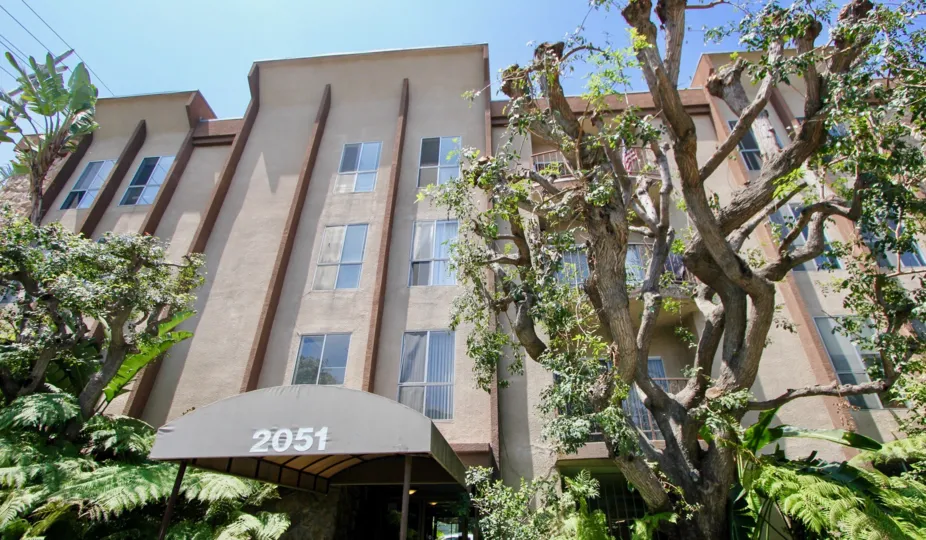 Neat 2051 Bentley West apartment and her usually classy trees, Westwood, California
