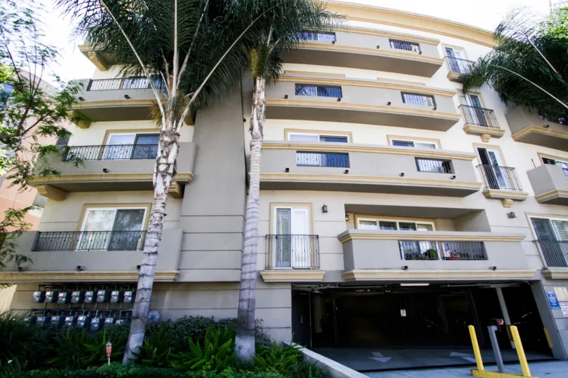 The parking for the Beverly Elegance in Westwood