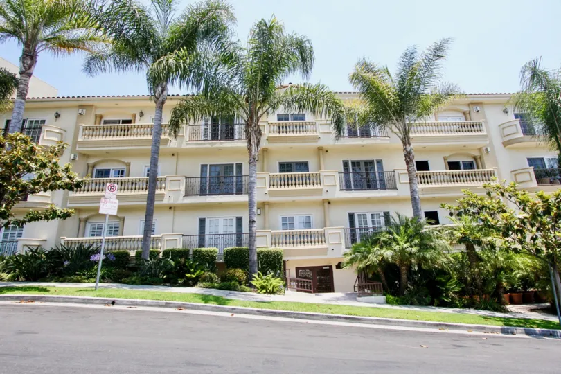 Beautiful balcony with view of palm trees in Century Fox Hills