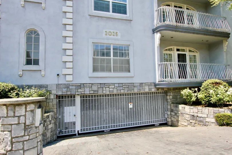 A serene Westwood community with vintage balconies and parking for tenants.