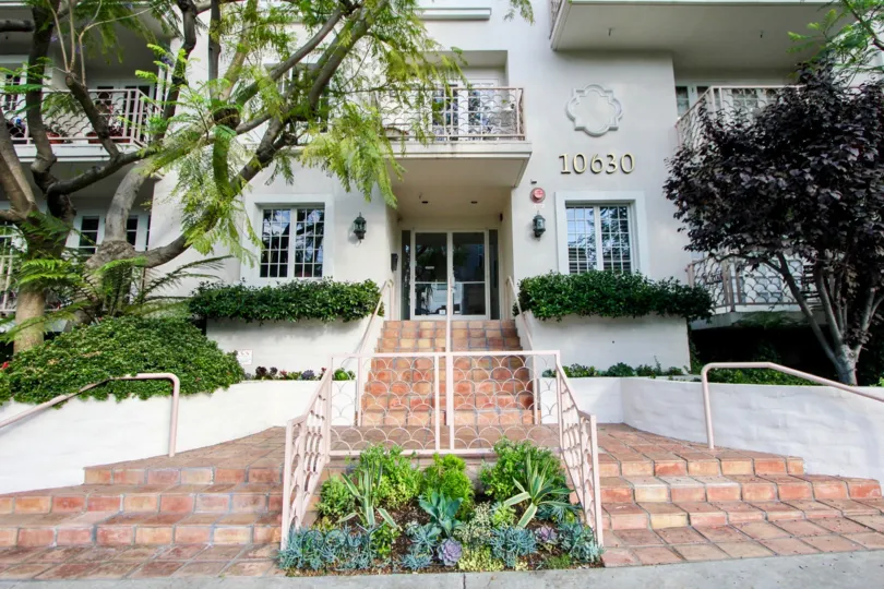 The front of the Eastborned regency building in Westwood, California.