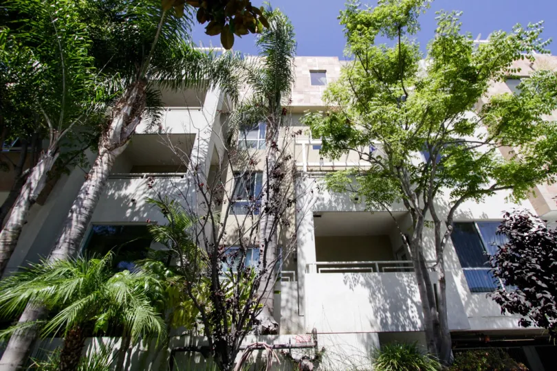The balconies seen at Glen Court in Westwood