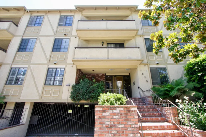 Front view of the Kelton De Ville community of Westwood, Ca.