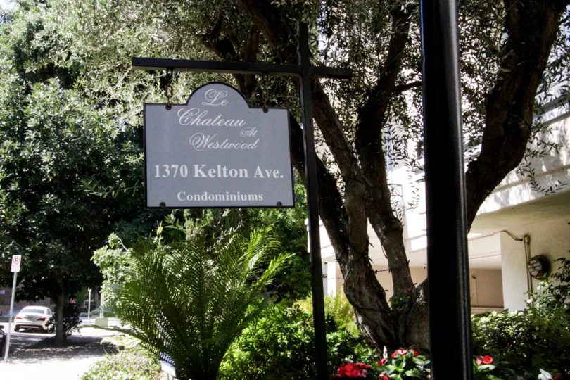 The sign for Le Chateau of Westwood in Westwood