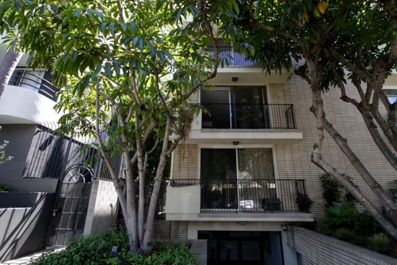 The balconies at the Midvale Condos in Westwood
