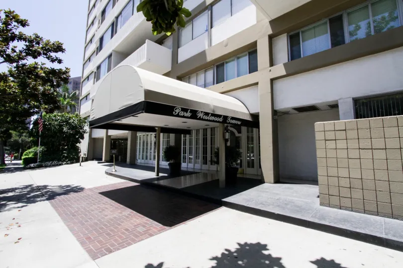 The entrance into the Park Westwood Towers