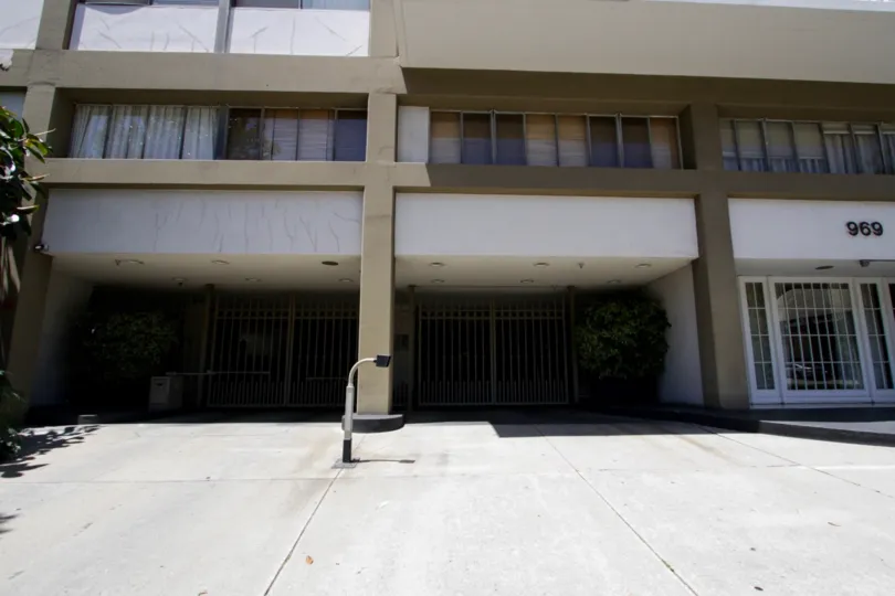 The garage for parking at the Park Westwood Towers