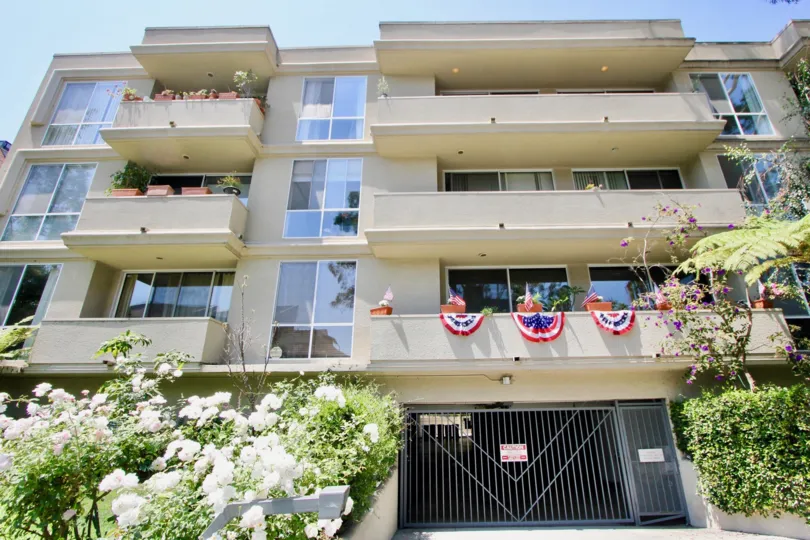 The garage entrance of Rancho Glen in Westwood, California