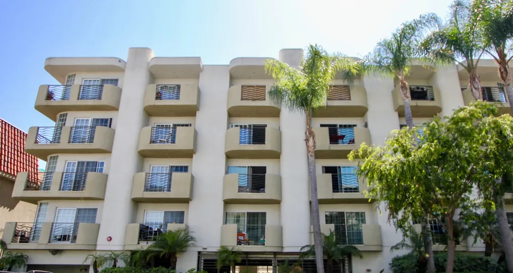 A sunny day the Selby Regency is looking so beautiful the shape of the building is excellent infrastructure windows are made up of glass big trees are near to the regency