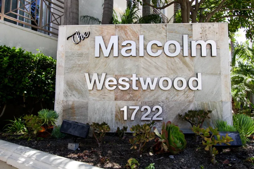 The sign entering into the The Malcolm Westwood located in Westwood