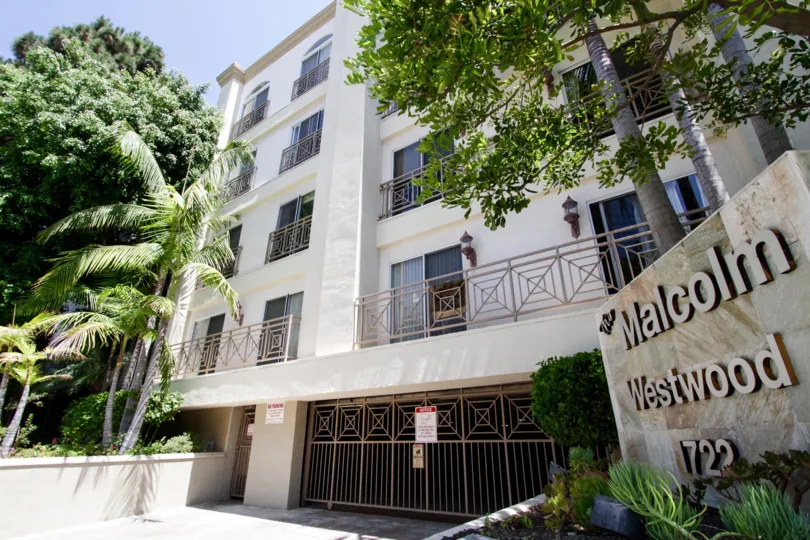 The parking gate for the The Malcolm Westwood in Westwood