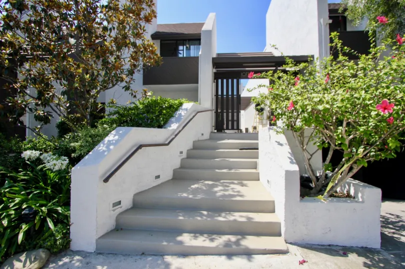 Stairway to the amazing and neatly crafted Village Townhouses, Westwood, california
