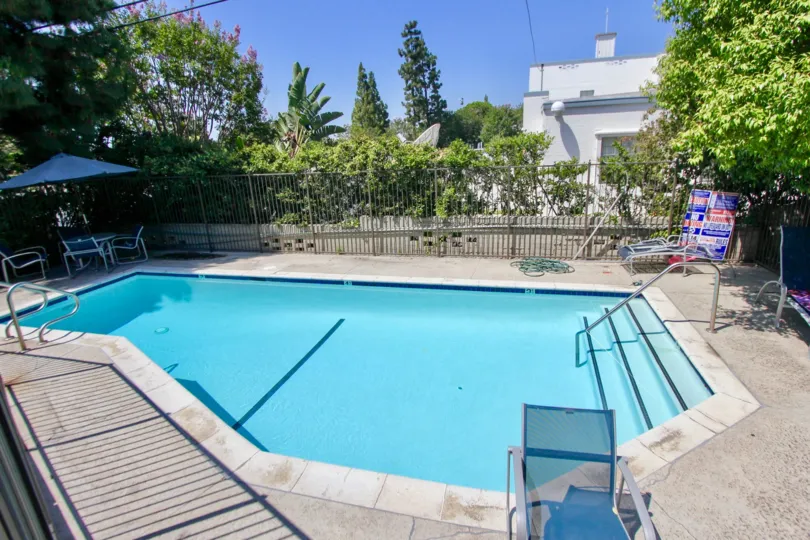 A lovely day at the pool at the Village Townhouses in sunny Westwood, California