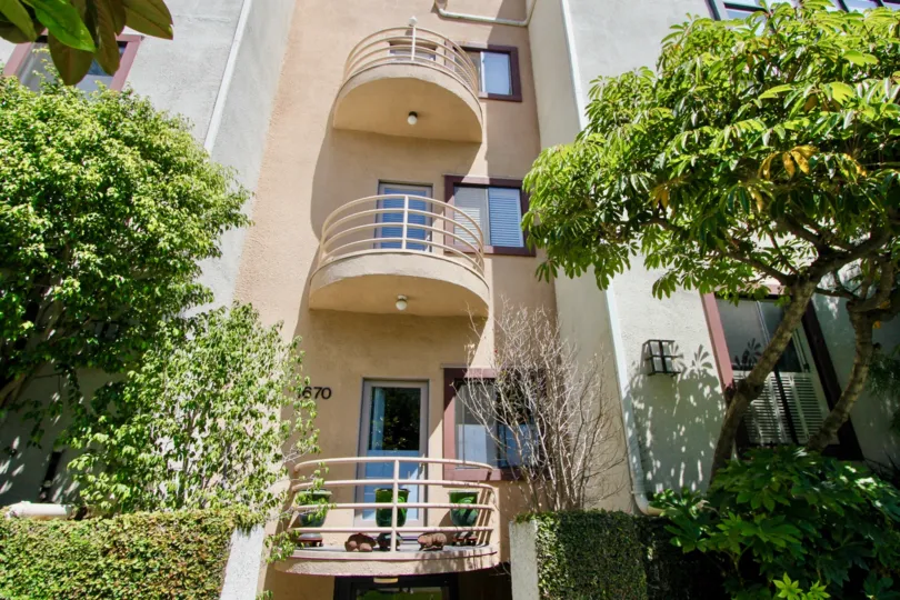 West Breeze's very own veranda overlooking the green space, Westwood, California