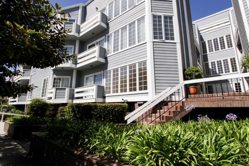 The stairs going up to the Westwood Diplomat in Westwood