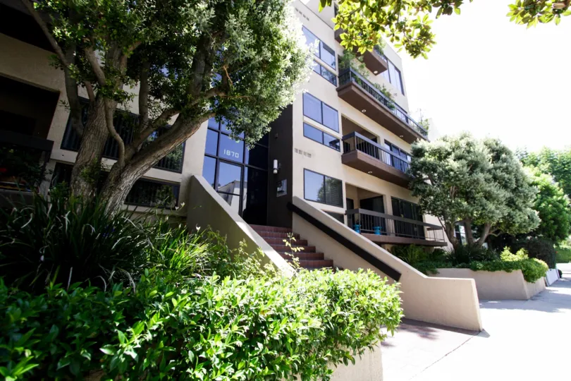 The stairsl eading up to the Westwood Kelton entrance in Westwood