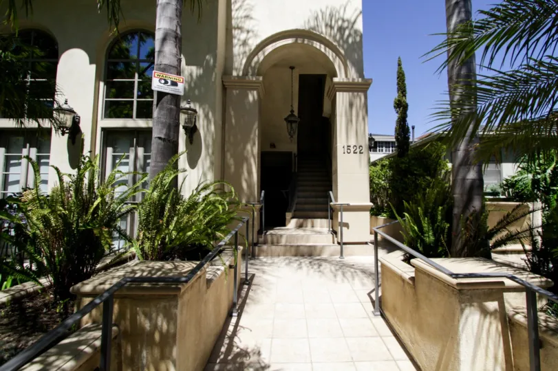 The entrance into Westwood Plaza in Westwood