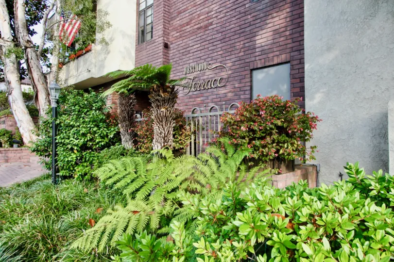 Outside view of Westwood Terrace, and her beautiful flowers, Westwood, California