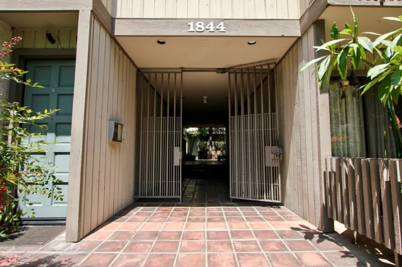 a very close view of the entrance to 1844 Woodvale Village, Westwood, Calfornia