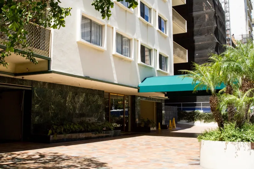 The balconies seen at the Wilshire Lencrest in Westwood