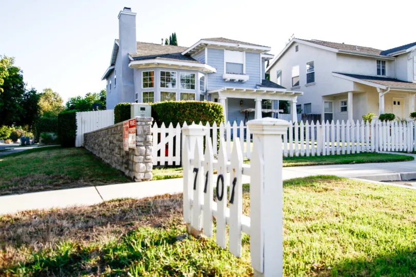 The address seen on the fence at Canoga Park Picket Fences in Winnetka California