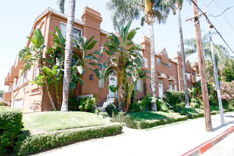 The sidewalk around the Corbin Villas in Winnetka California