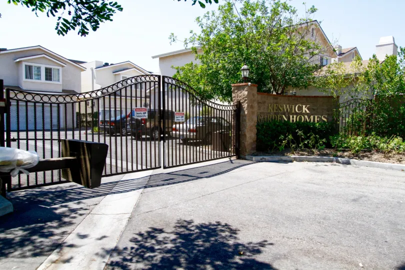 The gate for entrance into Keswick Garden