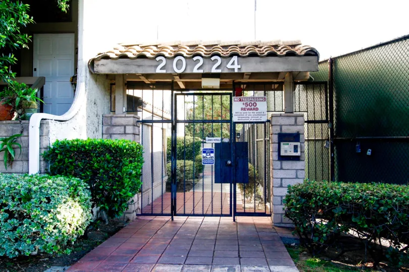 The address for Sherman Court at the entrance