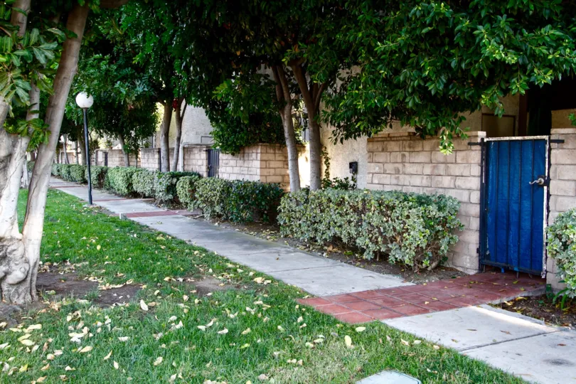The sidewalk up to Sherman Court