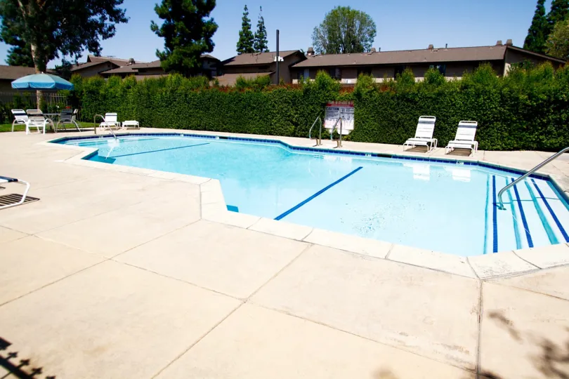 The pool at Valley West Townhomes in Winnetka California