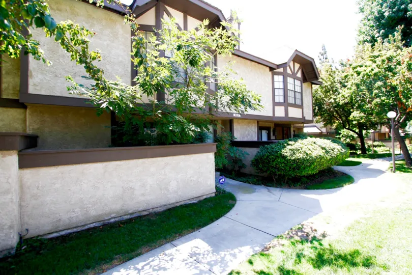 The landscaping around Valley West Townhomes