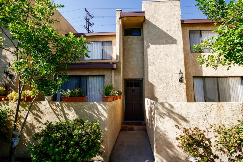 The entrance into Royal Topanga Townhomes