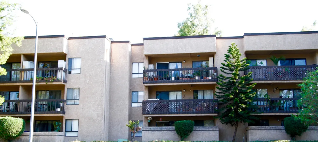 The balconies at Warner West in CA California