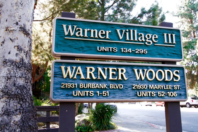 The welcoming sign into Warner Woods in CA California