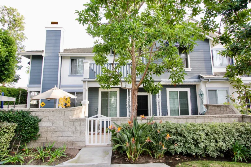 Inside the House in Coronado has two umbrella's one is open and other is close