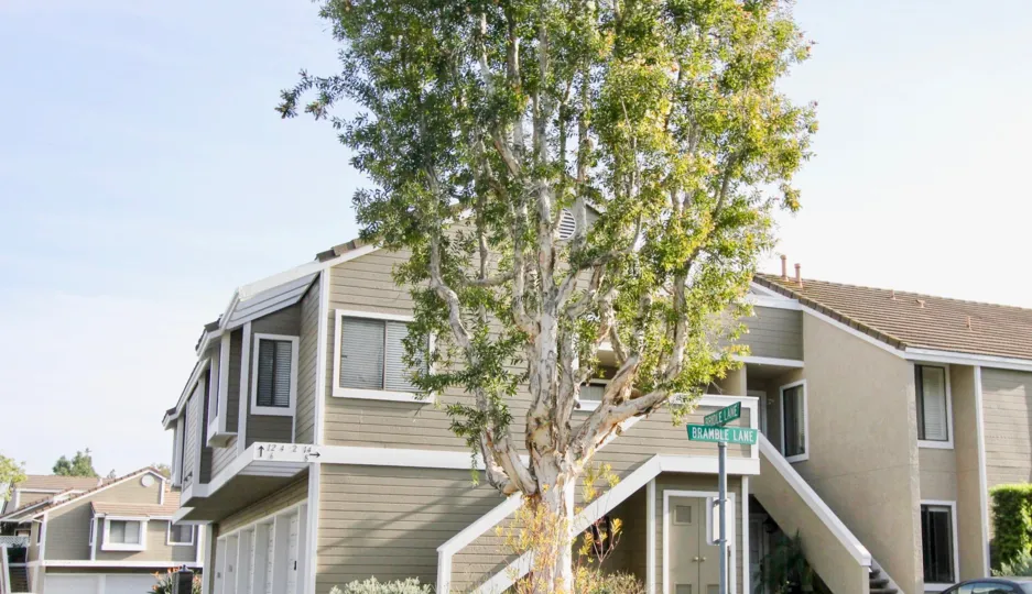 Corner view of the Heather Ridge community in Aliso Viejo, California.