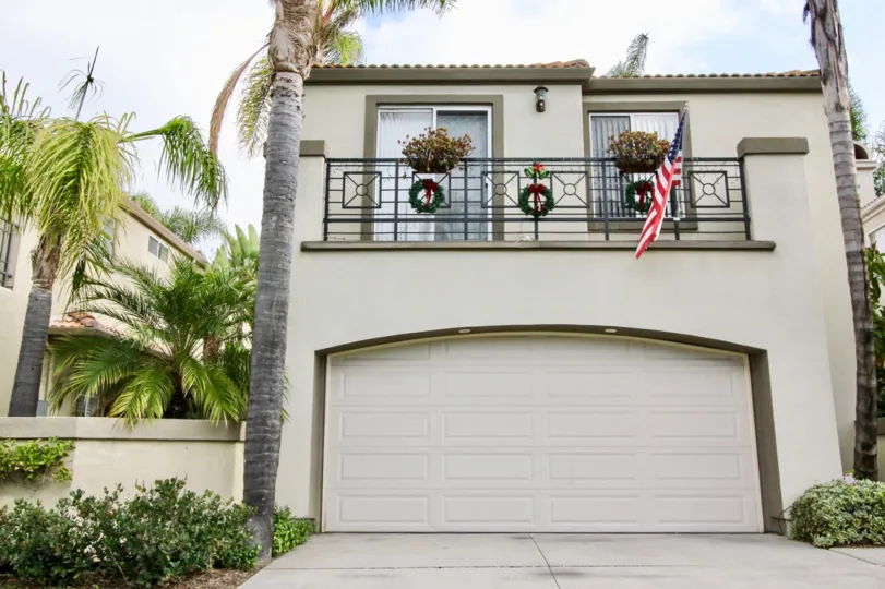 Colorful and beautiful building with an American Flag in the Island community, Aliso Viejo, California