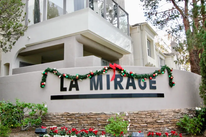 Christmas decorations at La Mirage in Aliso Viejo, California