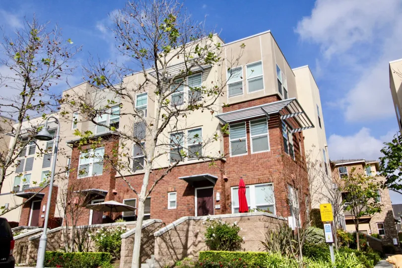 Majestic view of apartment complex in the Latitudes South community of Aliso Viejo, CA