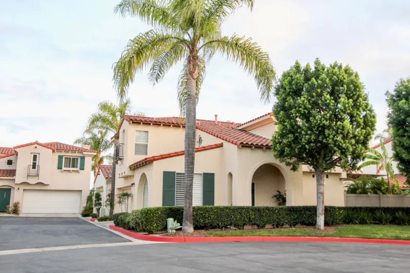 Palm trees accent the surroundings of homes in the The Colony community of Aliso Viejo