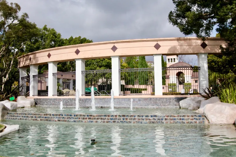 Water gushes from the Tivoli II fountain