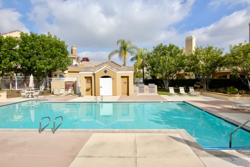 A good day for a swim in the pool at Villas South in Aliso Viejo, CA